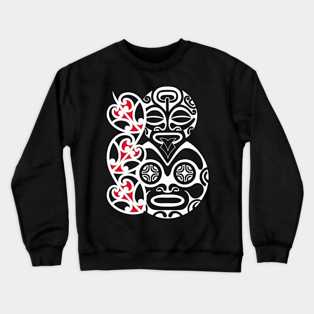 Polynesian tiki face Crewneck Sweatshirt by Tikitattoo